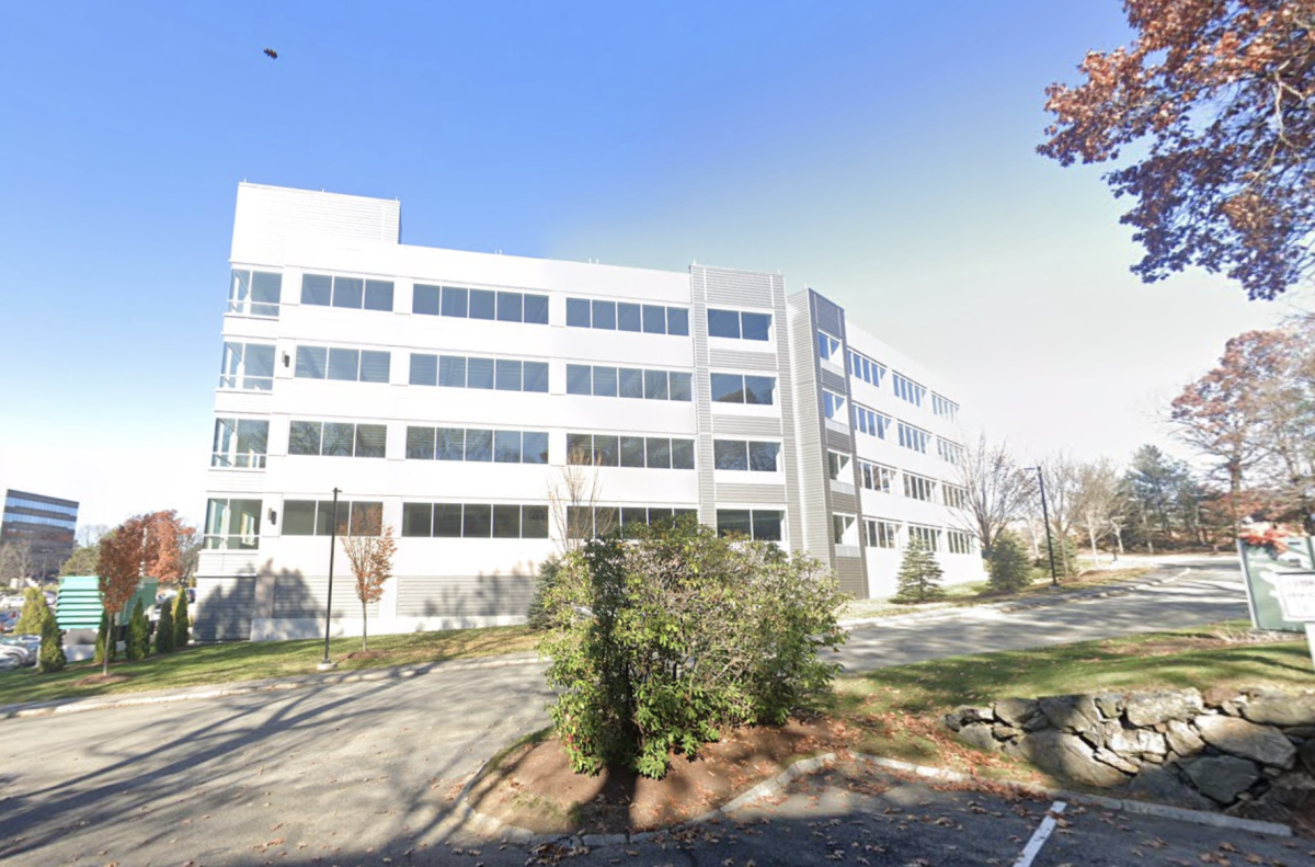 The exterior of 4 Burlington Woods Dr., the location of the Burlington BioCenter November 2020. Northeastern spent $33 million to purchase the building for the purpose of security and defense research. Photo courtesy Google Maps, Map data: Google, November 2020, ©2025.