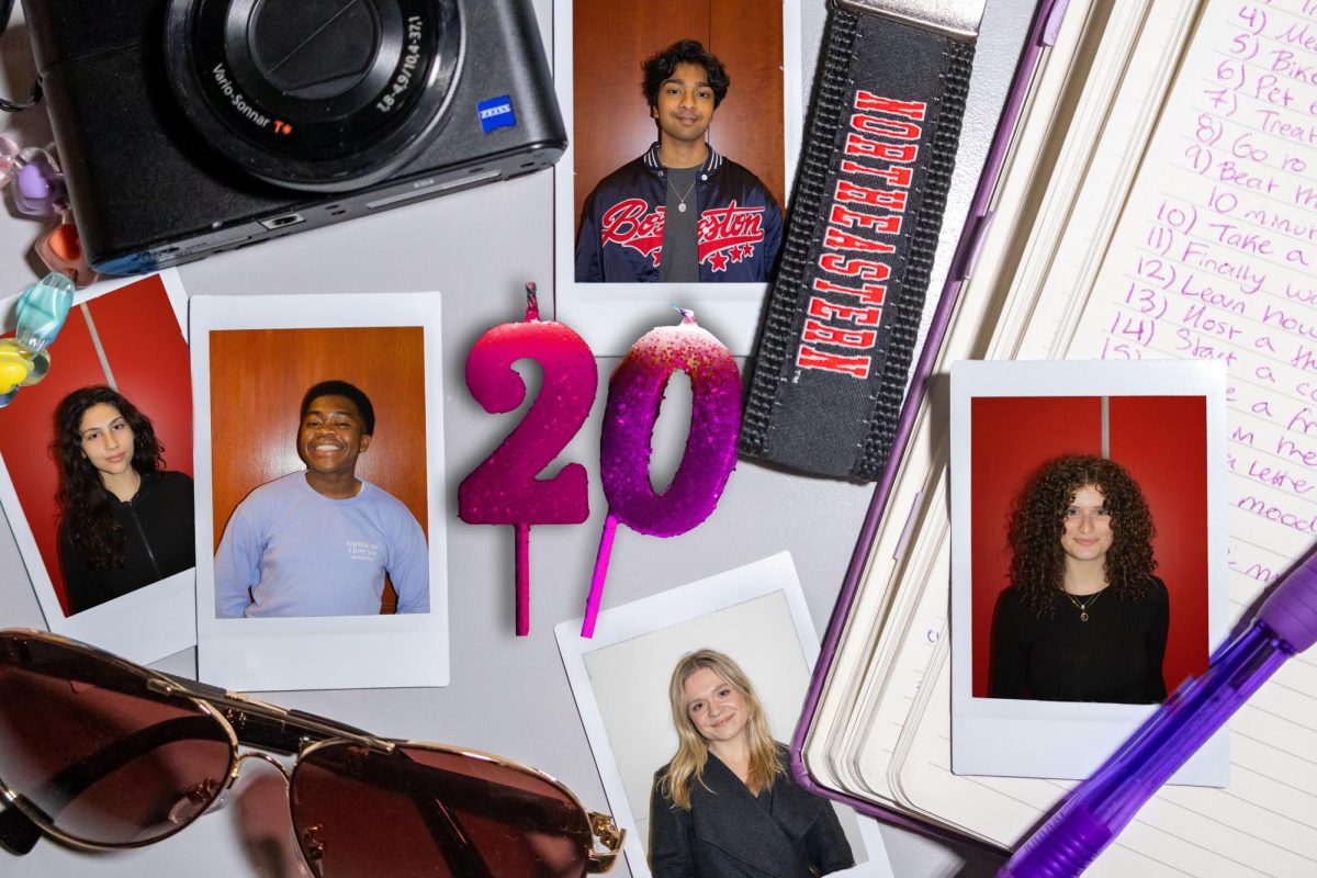 Aran Dharma, Sophie Crystal, Daniel Rateau, Niki Cimino and Libby Glaser (left to right, top to bottom) pose for a headshot. Headshots by Devyn Rudnick. Background photo by Margot Murphy. Candles photo courtesy Engin Akyurt on Unsplash.