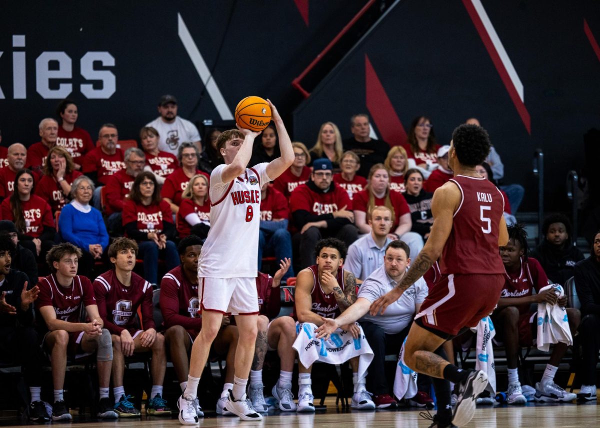 William Kermoury jumps for a shot. Kermoury earned his career high of 36 points against Charleston Jan. 31.