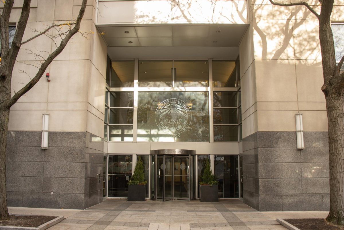 The exterior of Renaissance Park located on 420 Tremont St. Nov. 20, 2025. At a Feb. 10 panel, CSSH faculty discussed the Trump administration's foreign policy and politics.