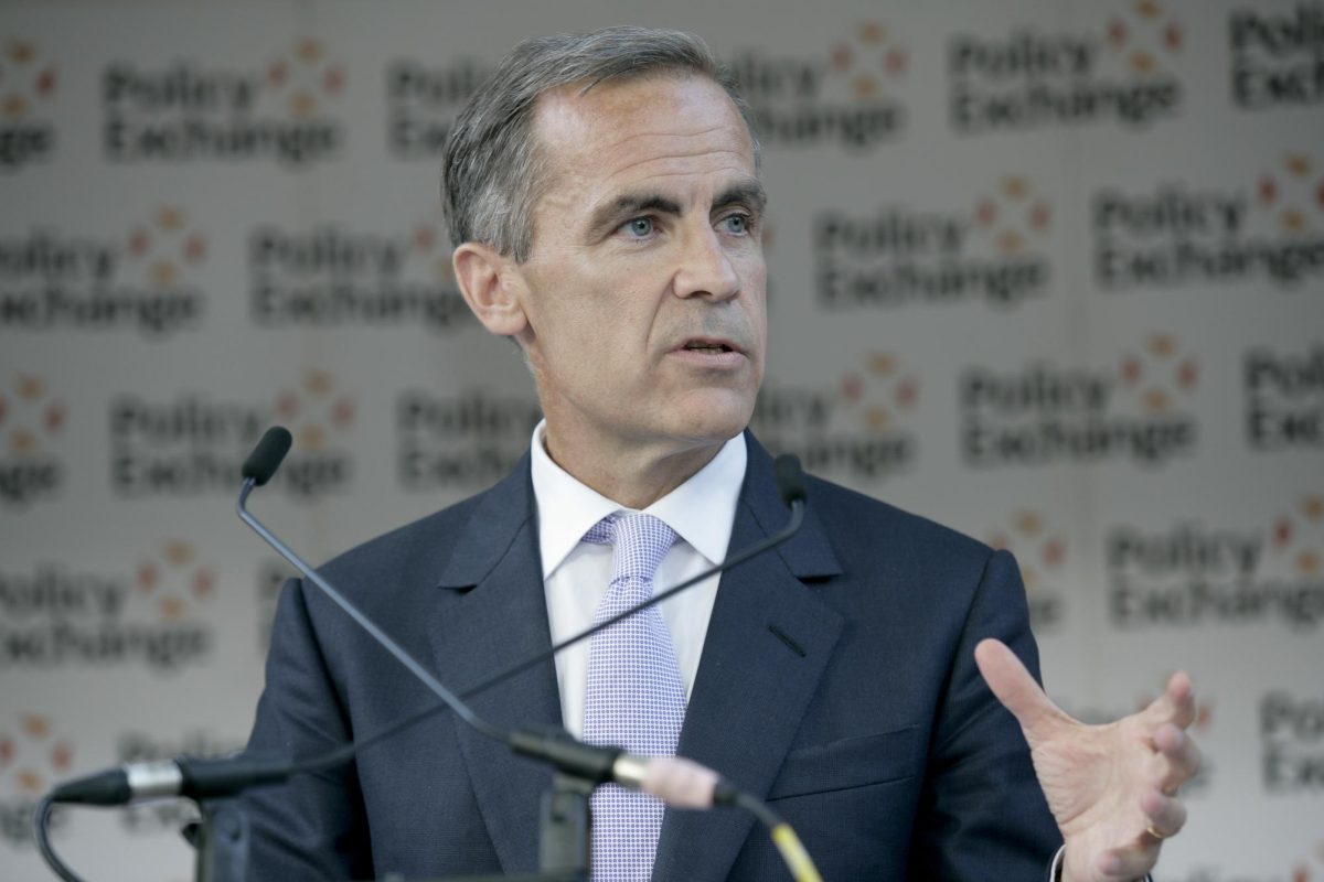 The then Bank of England Governor Mark Carney speaks at the 2015 Policy Exchange summer party Aug. 3, 2015. Carney was sworn is as the Prime Minister of Canada in March 2025. Photo courtesy Policy Exchange, Flickr.