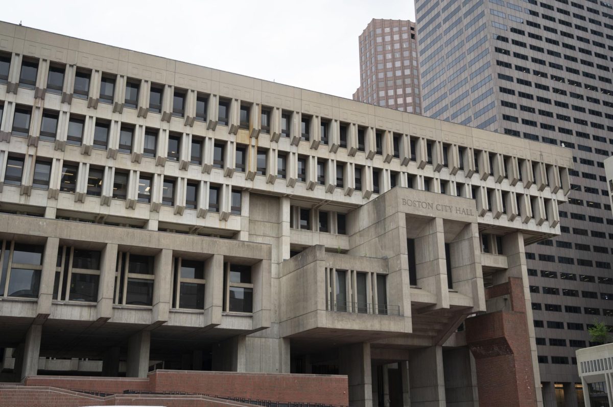 The exterior of Boston City Hall May 17, 2024. Boston city council members will be reviewing Northeastern's administrative transparency and academic freedom policies in a public hearing March 23. File photo by Jessica Xing.