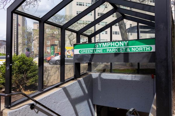 The entrance to Symphony Station on the Huntington Avenue and Massachusetts avenue intersection May 8. The MBTA announced the closure of the station for construction May 6.