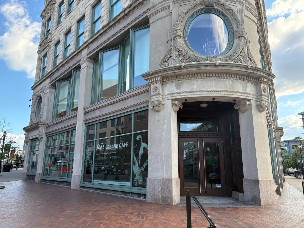 The exterior of the Bruce C. Bolling Municipal Building in Roxbury June 16. Jazz Urbane Cafe will open on its first floor later this summer.